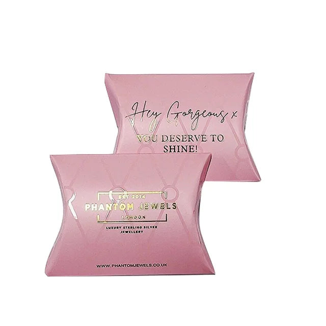 Custom Pillow Shape Jewelry Box Packaging Earring Necklace Jewelry Ring Paper Box with logo