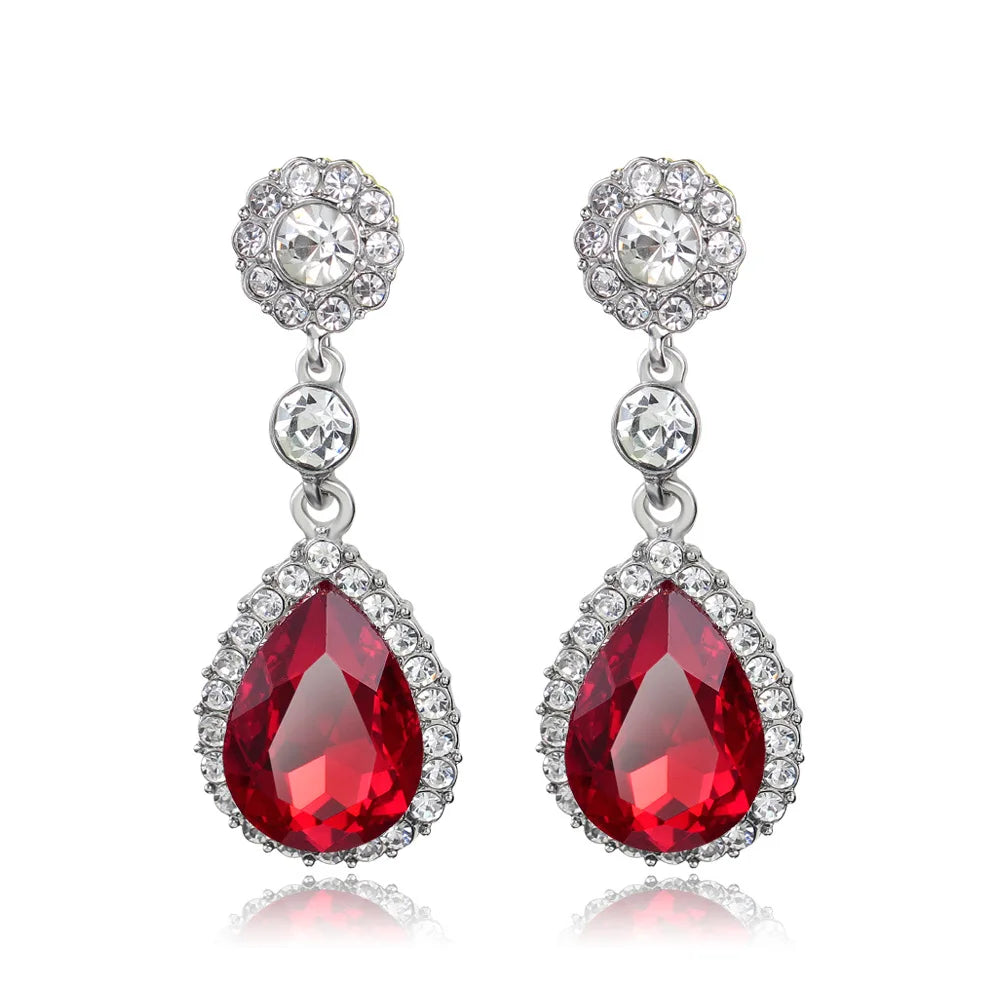 Miallo Alloy Wedding Bridal Paved Crystal Classic Earrings for Women Jewelry Versatile Water Drop Earrings