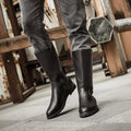 Men's High Top Martin Boots Male Street Cool Guy Boots Man Fashion Knee High PU Leather Shoes Gentleman Knight Boots