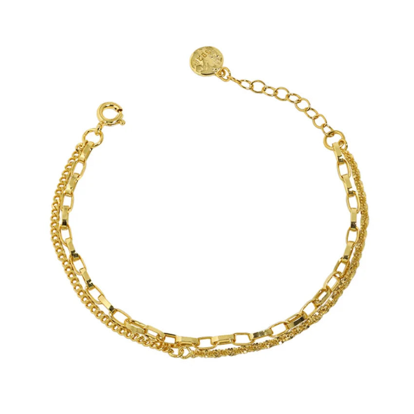 Wholesale Fine Jewelry Bracelet Couple Silver Bracelet 925 Sterling Gold Plated Chain Bracelets for Women