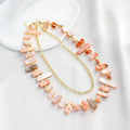 New Fashionable Gold Chain with Irregular Shell Beads Long Necklace and Two-layer Short Necklaces