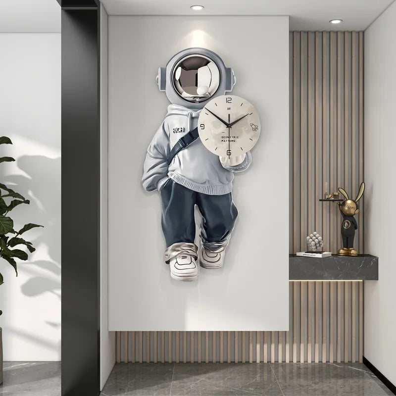 Creative Nordic 3D Modern Iron Wall Clock Abstract Home Decor for Kids Single Face Needle Display for Living Room