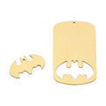 Hot Selling Mirror Stainless Steel Hollow Bat Army Brand Combination Set DIY Customizable Engraved Pendant Accessories