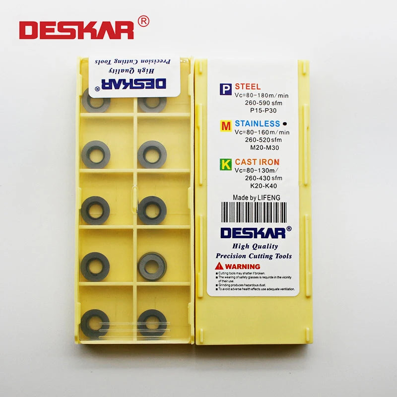 For DESKAR CNC Lathe Turning Tools Carbide Inserts Machining Milling Cutter Blade RDMW10T3MO-TT LF6018 OEM Customizable