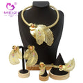 MEIZI Handmade Luxury Copper Jewelry Set Zirconia Studded African Bride Wedding Fashion Jewelry Parties Orthodox Religious Type