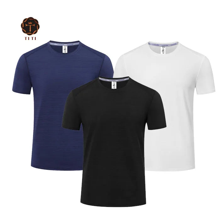 Men Quick Dry Gym Fitness Running Training T-shirt Custom logo High Elastic Sports Men Polyester Spandex t Shirts
