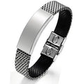 New Stainless Steel Jewelry Wholesale Men's Fashion Simple Smooth Titanium Steel Leather Bracelet