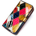 Westal Patchwork Women's Purses Clutch Wallets Genuine Leather Long Wallet Card Holder Cell Phone Bag Wallet Purse for Women