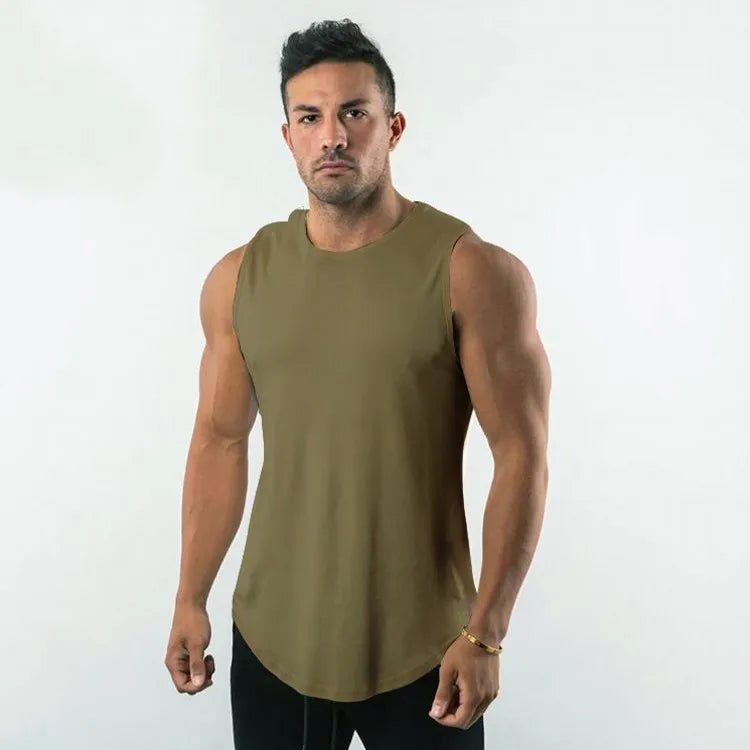 Custom Logo Black Tank Top Fitness Wear Men Tee Shirts Workout Clothing Plus Size Sport Gym Mens Vests