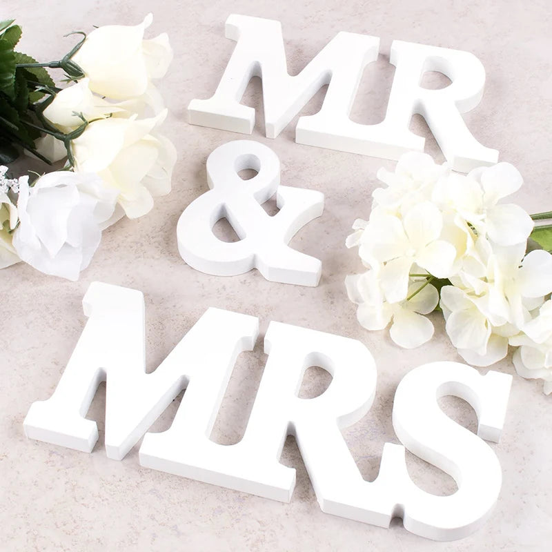Wedding Table Decorations Mr & Mrs Wooden Letter Sign Large for Decoration Home Desktop Ornaments Anniversary