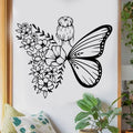 Personality Creative Design Butterfly Flower Wall Stickers Girl Living Room Bedroom Decorative Wallpaper Self-adhesive Stickers