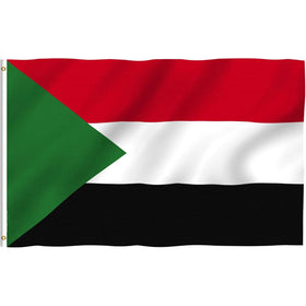 Promotional Product Customization 3x5ft Indoor and Outdoor Colors Bright and Non Fading with Brass Grommet Sudanese Flag