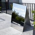 Custom Mirror Stainless Steel A-frame Signage Double Side Stand Advertising Board Business Sign Outdoor