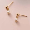 925 Sterling Silver Freshwater Pearl Earring 6 mm round Natural Pearl Latest Design for Wedding Engagement or Party