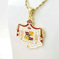 JX265 Hawaiian Coat of Arms Big Pendant Necklace Customize Personalized Name Enamel Chain Samoa Jewelry Wholesale Women Men Boy MegaBDM