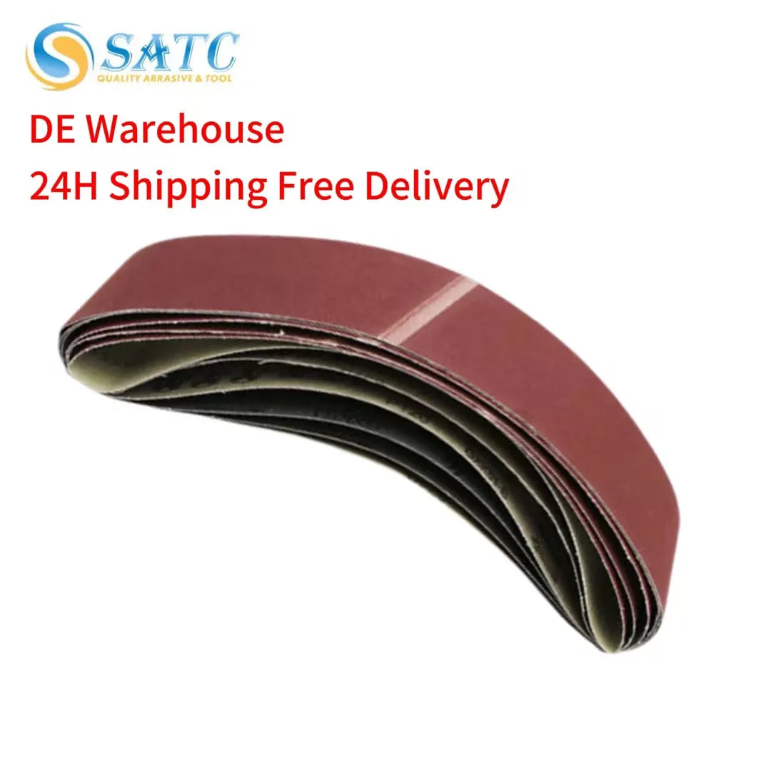 DE Warehouse 10Pcs 50x686mm Sanding Belts Aluminum Oxide 24-400 Grit for Belt Sander Metal Grinding Wood Working Rust Removal
