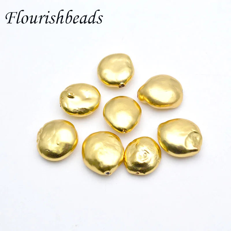 Natural Freshwater Pearls Gold Plated Freeform Loose Pearl Beads for DIY Jewelry Findings