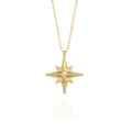 Dainty Minimalist Polaris Jewelry 925 Sterling Silver 18k Gold Zircon starburst Pendant Necklace Wholesale