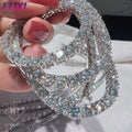 Iced Out Mossanite Chain S925 Silver 18K Gold White 3mm 4mm 5mm GRA VVS1 Excellent Round Cut Diamond Moissanite Tennis Necklace