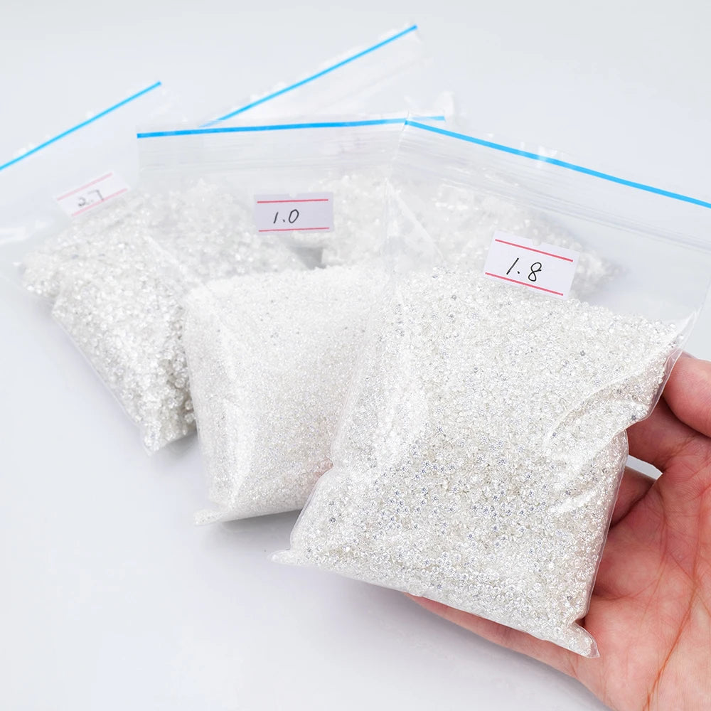 Wholesale Gem Small 0.7-3 1mm 2mm Synthetic Round Super White Flawless GRA VVS VVS1 D Color Stone Diamond Loose Melee Moissanite
