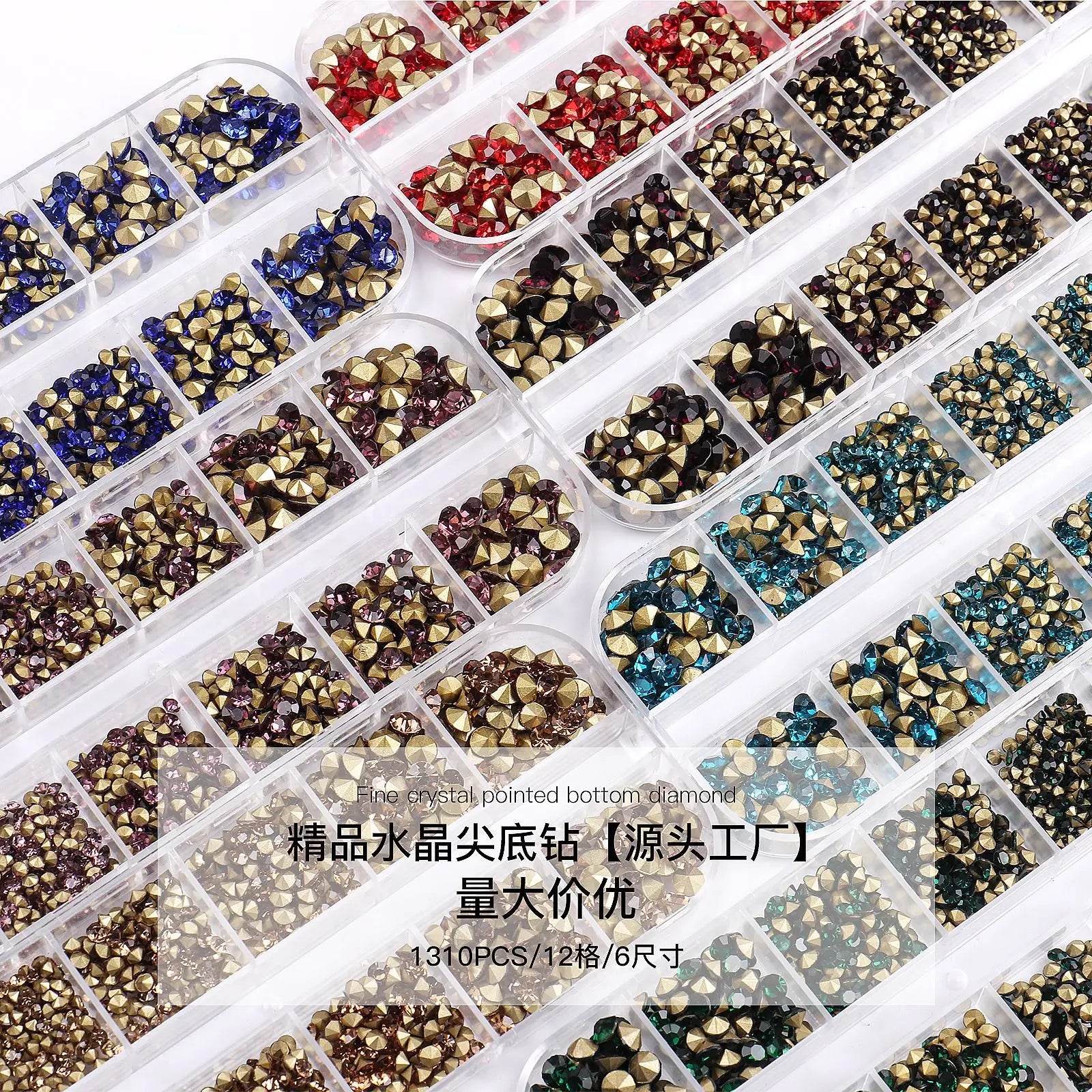Luxury 3D Clear Crystal Nail Art Rhinestone Decoration DIY Flat Back Glass Diamonds for Nails