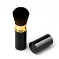 Luxury Retractable Kabuki Bristle Synthetic Hair Makeup Brushes with Cover for Women Face Blush and Powder Application