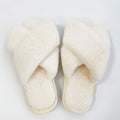 2024 New Style Faux Fur Bedroom Slipper High Quality Soft Sole Cross Strap Comfortable Home Winter Autumn Warm Lining Fleece MegaBDM