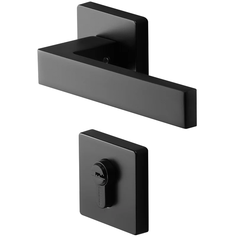 High Standard Matt Black Zinc Alloy Round Lever Door Handle Design Handles for Wooden Doors