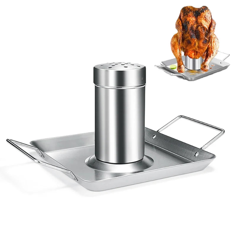 Beer Can Bbq Holder Chicken Grill Outdoors Non-Stick Barbecue Pan Duck Tools Accessories Stainless Steel