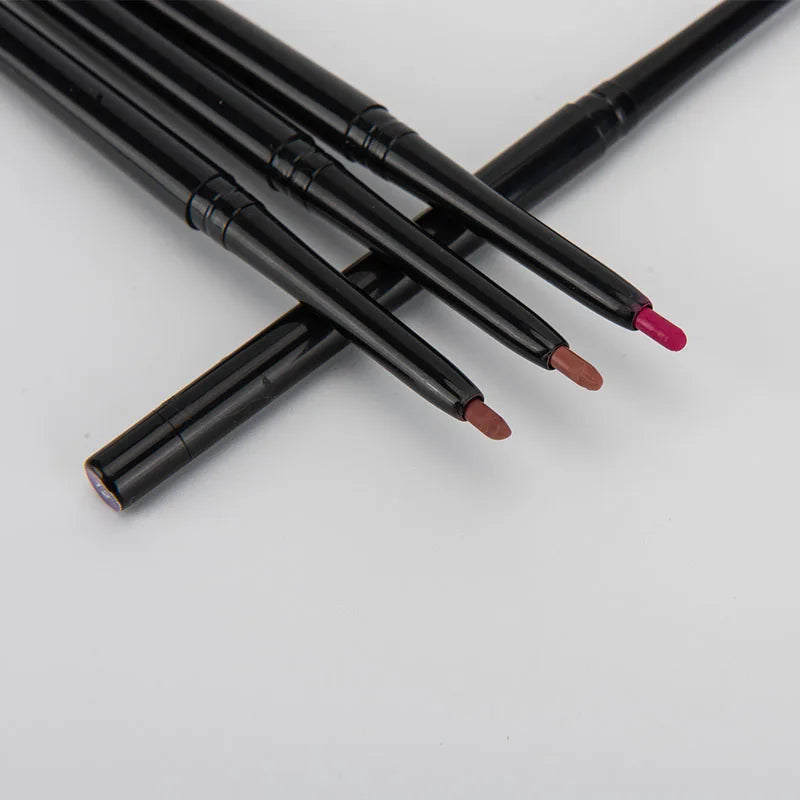 Wholesale Cosmetic Creamy Lip Liner Private Label Long Lasting Waterproof Pencil Brown Rotating Lip Liner