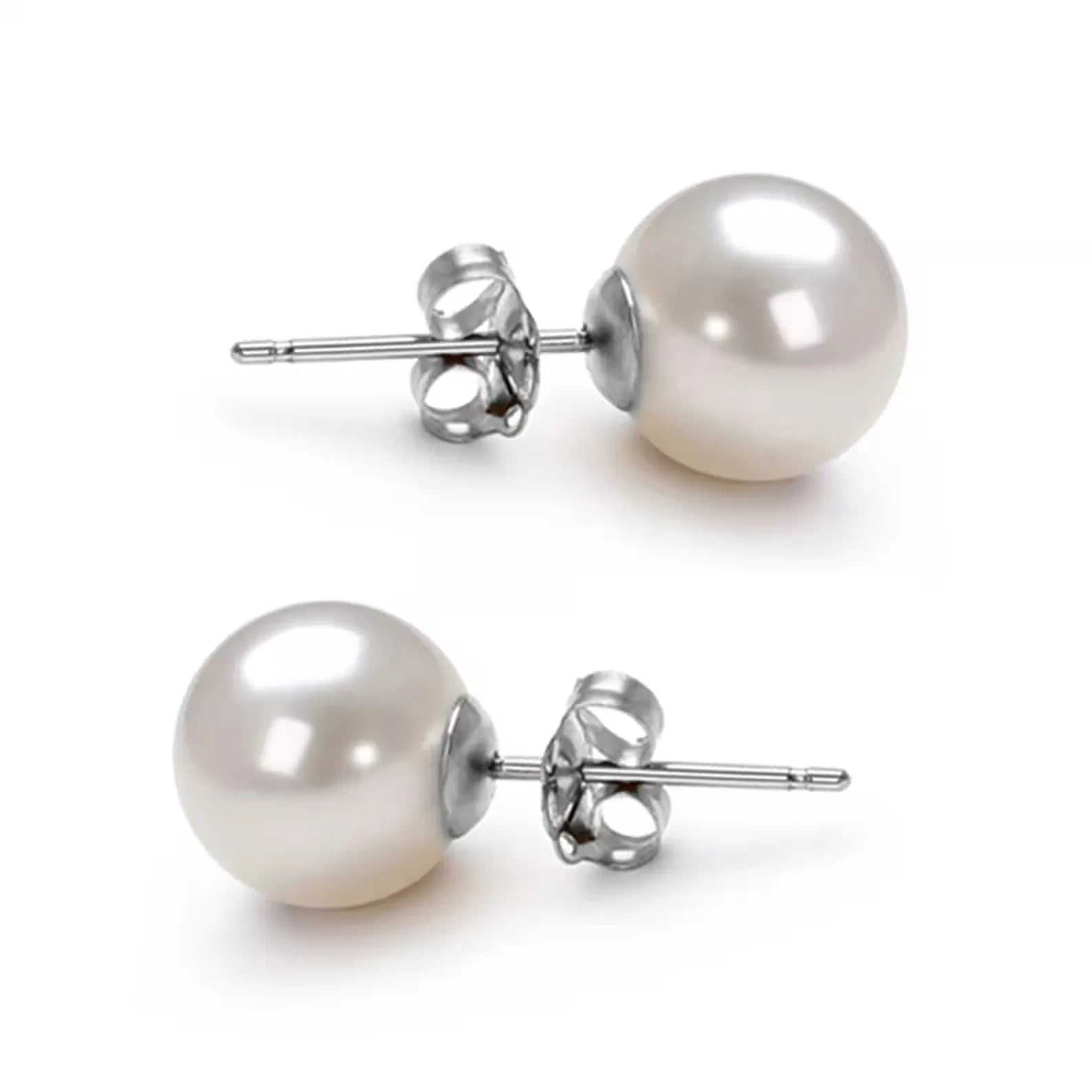 Wholesale 925 Sterling Silver Korean Style Pearl Earrings Classic Ball Shape 12mm for Women-for Parties Weddings and Gifts