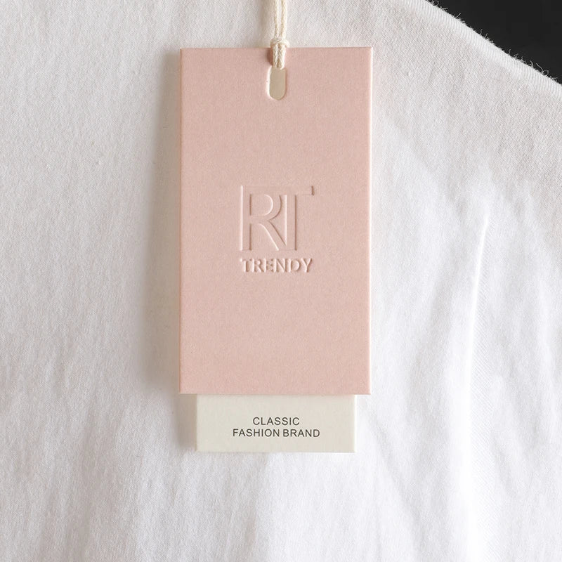 Customized Private Brand Logo Clothing Hanging Label Clothing Size Label Sales Price Elegant Clothing Labels