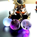 Factory Wholesale Blank Crystal Glass Ball Keychain Custom 3d Laser Engraving Crystal Ball Keychain with LED Colorful Light