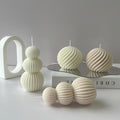 Nordic Simple Wave Spherical Art Aromatherapy Silicone Candle Mould Luxury Home Decoration Wave Scented Silicone Mold for Candle