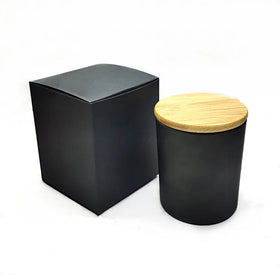 High Quality Recyclable Black Candle Jar Gift Box Kraft Paperboard with Glossy Lamination Printing Eco-Friendly Packaging