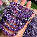 Nice Natural Chevron Amethyst Stone Bracelet 8mm Bead Crystal Bracelet  for Gift