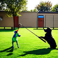 USMILEPET Full-dog Teasing Stick Rubber Malinois Teasing Pole Dog Toy Training Supplies and Equipment for Outdoor Training