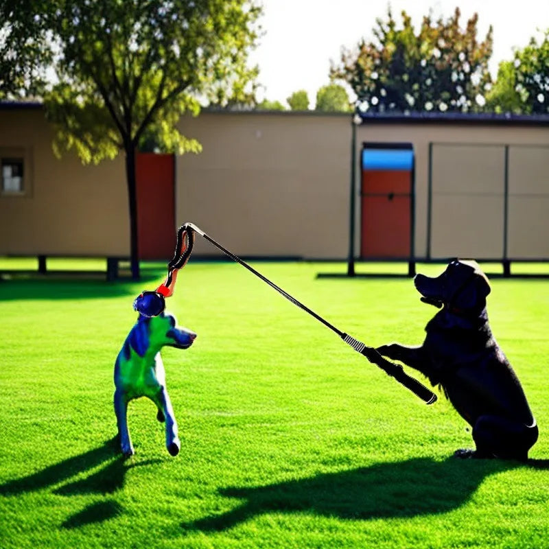 USMILEPET Full-dog Teasing Stick Rubber Malinois Teasing Pole Dog Toy Training Supplies and Equipment for Outdoor Training