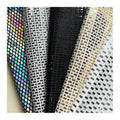 Wholesale All Covered Stretch Holographic Patterned Foil Fabric Metal Sequin Metallic Jersey Fabric for Home Decor Garment