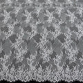 Hot Sale Floral Chantilly Eyelash White Lace Fabric for Ladies Dresses LT21815