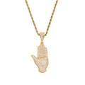 CN280 Gold Plated Brass Zircon Pendant Iced Out Cubic Zircon Rope Chain Necklace Hip Hop Gift Jewelry Bling Bling
