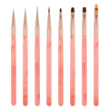 New Pink Acrylic Handle Nail Acrylic Liquid Powder Brush Set Drawing Flower Pen Manicure Tools with Durable Nylon Material