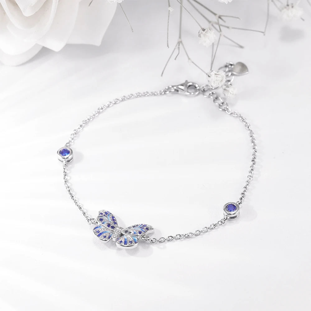 Grace Jewelry Wholesale 925 Sterling Silver Gold Plated Butterfly Custom Logo Trending Women Luxury Fine Jewelry Bracelet Girls