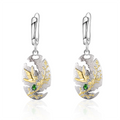 C7942 Abiding Fine Jewelry Wholesale Bird Designs Collection 925 Sterling Silver Natural Chrome Diopside Earrings