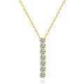 Women Minimalist Jewelry 925 Silver Simple Gold Plated Drop Y Necklace Cubic Zirconia Long Pendant Necklace for Women