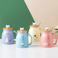 Cat Mug Cute Ceramic Coffee Cup with Lovely Kitty Lid Kawaii Cat Paw Spoon Novelty Morning Cup Tea Milk Christmas Mug 380ML
