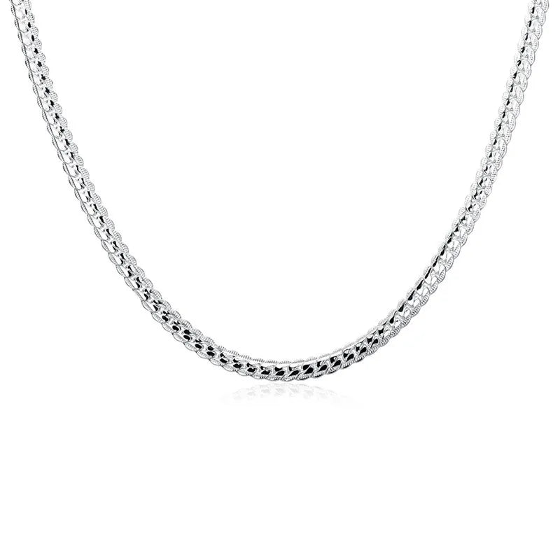 Alloy Width 5MM LENGTH 20 INCHES Side TRIANGLE SNAKE CHAIN Necklace and Bracelet Gold and Silver Two Colors Men