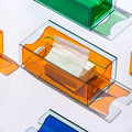 Clear Acrylic Tissue Box Dispenser Dazzling Square Design for Bathroom Bedroom Countertop or Nightstand