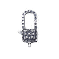 Oxidized Sterling Silver 925 Flower Lock Padlock Lobster Claw Clasps for Bead Bracelets