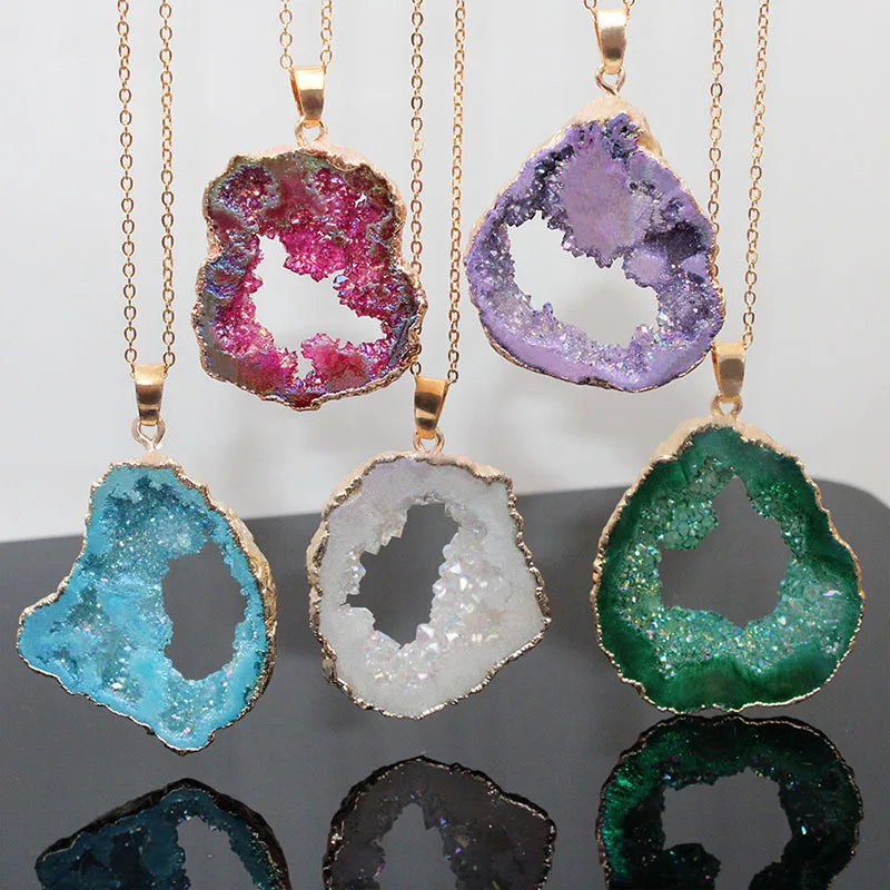 Natural Agates Slice Pendants Charms Stone Pendant Irregular Shape Pendant Diy for Necklace Jewelry Making